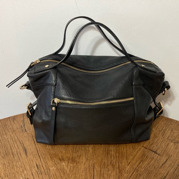 Gianni Notaro Other - NWOT Gianni Notaro CJ Black Leather Shoulder Bag / Gold Hardware Made in Italy